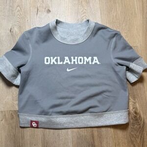Nike Womens Oklahoma‎ University OU Sooners Crop Crew Sweatshirt REVERSIBLE  S